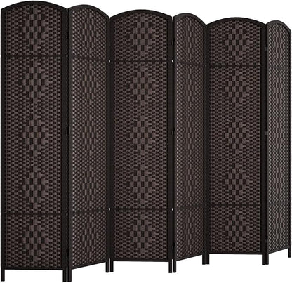 Rose Home Fashion 6 ft Tall Room Divider, Room Dividers and Folding Privacy Screens, 15.7in Privacy Screen 6 Panel Partition Temporary Wall Separation for Private, Dark Coffee