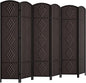Rose Home Fashion 6 ft Tall Room Divider, Room Dividers and Folding Privacy Screens, 15.7in Privacy Screen 6 Panel Partition Temporary Wall Separation for Private, Dark Coffee