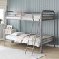 DHP Twin-Over-Twin Bunk Bed with Metal Frame and Ladder, Space-Saving Design, Silver Twin/Twin