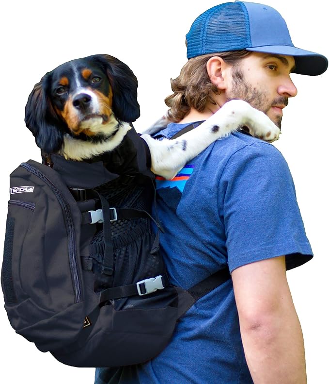 K9 Sport Sack Plus 2 - Small, Jet Black - Ideal for Dogs 13-16” Long - Adjustable, Backpack-Style Carrier with Multi-Functional Storage Pack, Thick Shoulder Straps & Padded Back Panel-Mewly Pet