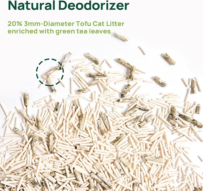 18lbs Tofu Cat Litter Clumping, Flushable, Dust-Free, Low Tracking, Lightweight, Ultra Absorbent and Fast Drying, 100% Natural Pea Husk Kitty Litter Solubility in Water, (9lbs×2bags)-Mewly Pet