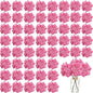 100PCS Artificial Hydrangea Flowers, Fake Flowers Silk Hydrangea Full Flowers Heads with Stems for Wedding Home Party Shop Baby Shower Decor (Bubble Pink)