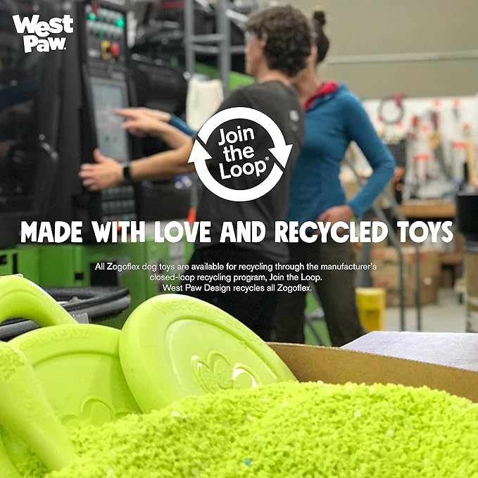 West Paw Zogoflex Qwizl Interactive Treat Dispensing Dog Puzzle Treat Toy for Dogs, 100% Guaranteed Tough, It Floats!, Made in USA, Large, Tangerine-Mewly Pet