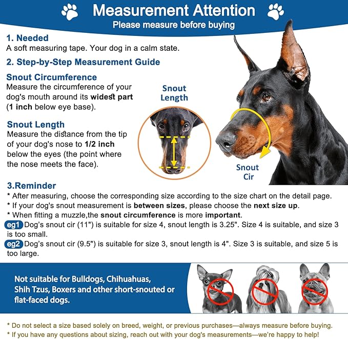 BARKLESS Dog Muzzle, Basket Muzzle Anti Biting Chewing, Sturdy Lightweight Cage Mouth Cover for Small Medium Large Sized Dogs, Allows Panting Drinking, Suitable for Grooming Trimming Training-Mewly Pet