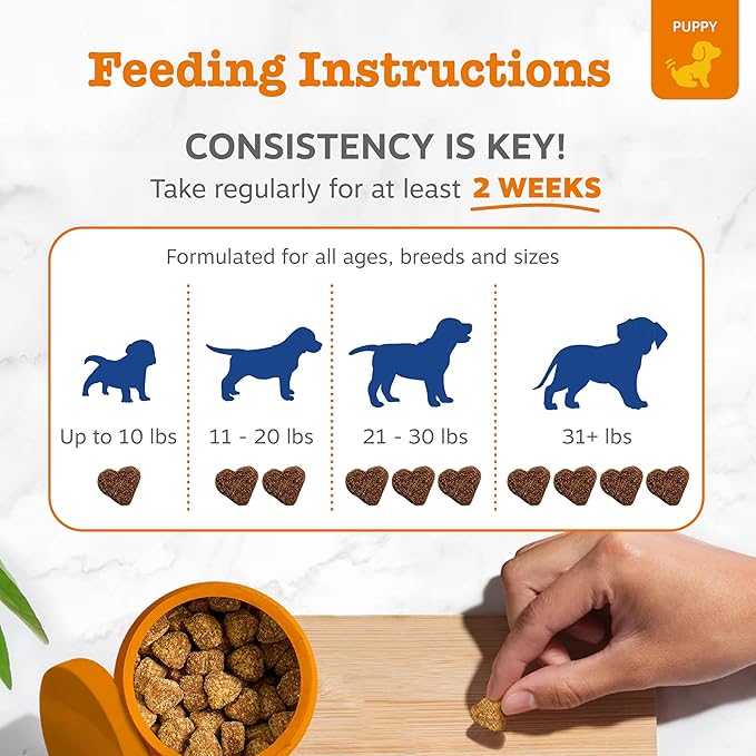 Zesty Paws Dog Multivitamin, Chewable Dog Vitamins and Supplements for Hip & Joints, Skin & Coat, Omega 3 Fish Oil for Dogs- Puppy Multivitamin - Chicken Puppy Bites- 90ct-Mewly Pet