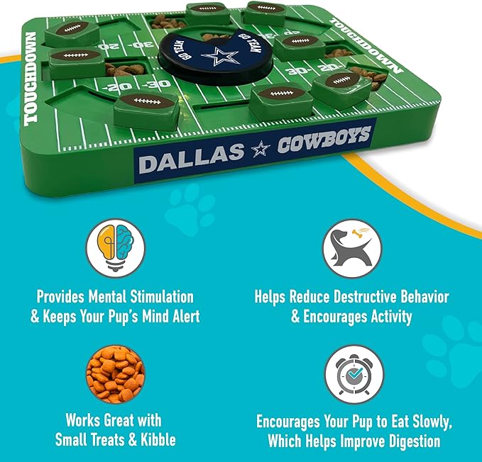Pets First NFL Dallas Cowboys Large Puzzle Toy - Interactive Dog Treat & Slow Feeding Toy-Mewly Pet