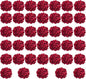 Red Hydrangea Artificial Flowers Bulk, 40 Pcs Faux Hydrangea Flowers Heads, Artificial Fake Silk Hydrangea Flowers with Stems, Red Flowers Artificial for Decoration Wedding Décor