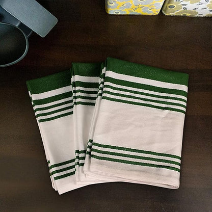 Urban Villa Kitchen Towels 100% Cotton Pack of 3, Highly Absorbent Quick Drying Super Soft Premium Dish Towels 20x30 Inch for Kitchen with Hanging Loop Hand & Tea Towels - Yellow/White