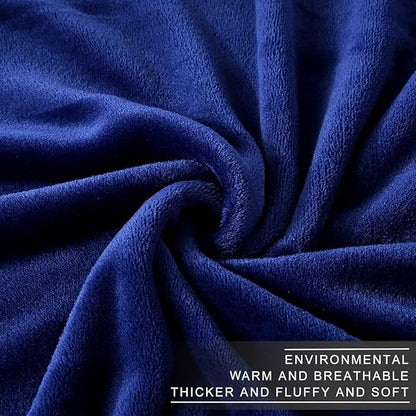 Polar Fleece Throw Blankets Travel Size for The Bed Extra Soft Brush Fabric Super Warm Sofa Throw Blanket 50" x 61"(Royal Blue Travel)