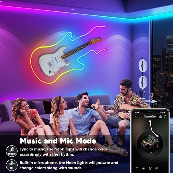 AILBTON 50FT Led Neon Rope Lights Control with App/Remote,Flexible Led Rope Light,Multiple Modes,IP65 Outdoor RGB Lights Waterproof,Music Sync Gaming Led Neon Strip Light for Bedroom Decor (50FT)