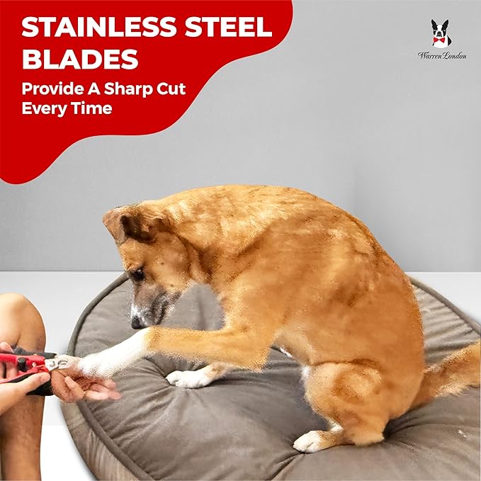Warren London Dog Nail Clippers – Large Breed Nail Trimmer with Stainless Steel Blade, Safety Guard & Non-Slip Handle | Professional Grooming Tool for All Dog Sizes-Mewly Pet