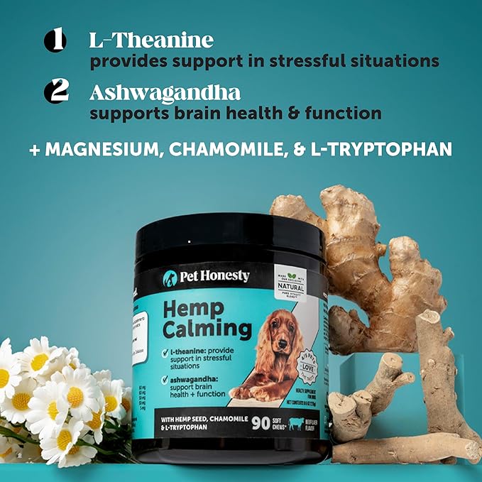 Hemp Calming Chews for Dogs - Dog Anxiety Relief, Dog Calming Treats with Hemp + Valerian Root, Melatonin for Dogs - Helps Aid with Thunder, Fireworks, Chewing & Barking (Chicken 180 ct)-Mewly Pet