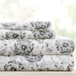 Linen Market Double-Brushed Patterned Microfiber Queen Sheet Set 4 Piece – Oeko-TEX Certified Ultra Soft & Wrinkle-Free - 16" Deep Pocket Sheets - Easy Care Queen Size - Make a Wish Light Gray