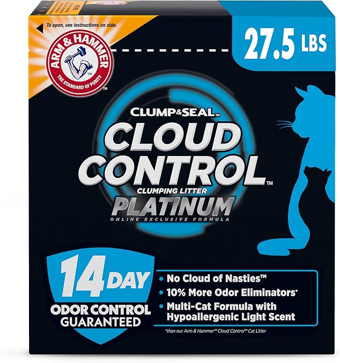 ARM & HAMMER Cloud Control Platinum Clumping Cat Litter Odor Control, 27.5 lbs.-Mewly Pet