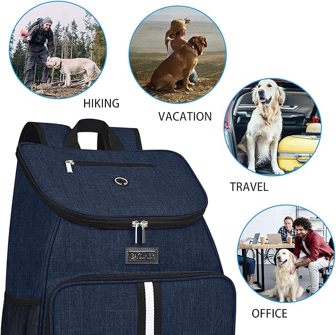 BAGLHER丨Dog Travel Bag, Airline Approved Pet Supplies Backpack, Dog Travel Backpack with 2 Silicone Collapsible Bowls and 2 Food Baskets-Mewly Pet
