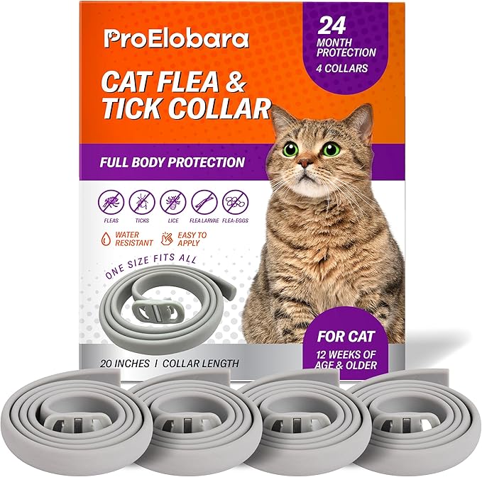 Flea and Tick Prevention Collars for Cats: Effective Pet Flea & Tick Treatment for Cats - Waterproof Adjustable Flea Tick Collars for Large & Small Cat, Outdoor Fleas Ticks Control for Kittens 4 Pack-Mewly Pet