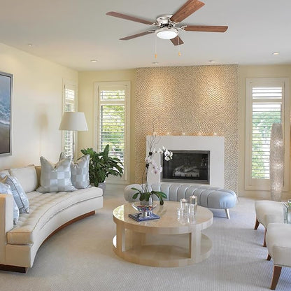 Portage Bay 50252 Hugger 52" Brushed Nickel West Hill Ceiling Fan with Bowl Light Kit