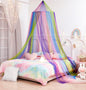 Rainbow Bed Canopy for Girls, X-Large Princess Bed Canopy Rainbow Bedroom Accessories Decor,Girls Mosquito Net Dome Canopy for Twin to King Size Bed
