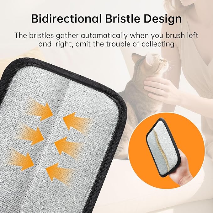 2 Pcs Static Pet Hair Removal Gloves, Reusable Electrostatic Pet Cat Dog Hair Remover Grooming Gloves Brush Tool for Couch, Furniture, Carpet, Car Seat-Mewly Pet