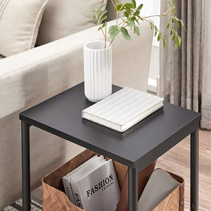 VASAGLE Side Table, Small End Table, Nightstand for Living Room, Bedroom, Office, Bathroom, Black ULET271B16