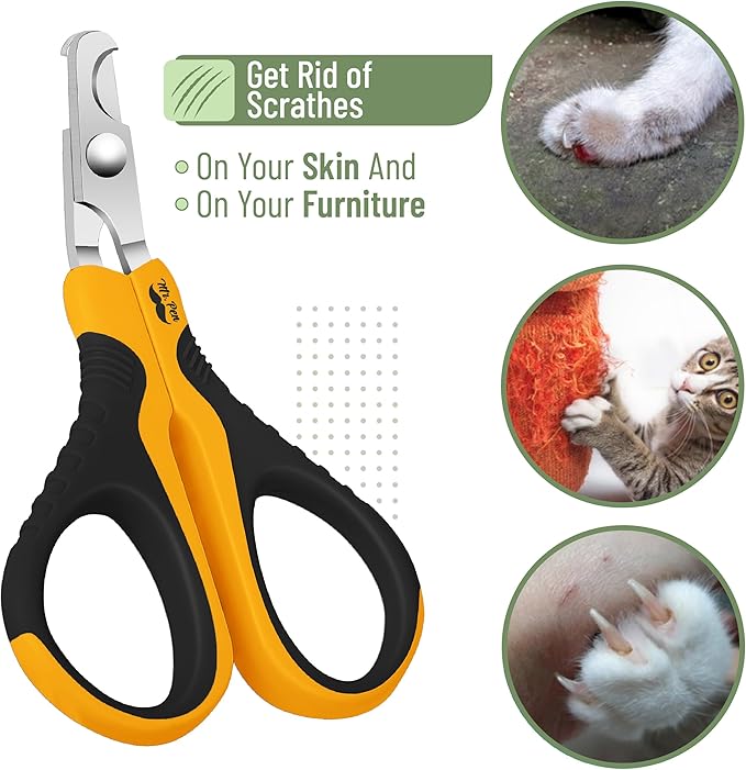 Mr. Pen Cat Nail Trimmer - Cat & Dog Nail Clippers, Claw Trimmer - Orange/Black-Mewly Pet