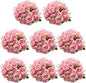 Geosar 8 Bundles Artificial Peonies Flowers Fake Silk Peony Bouquet Faux Peonies Flowers Bulk for Decoration Vase Floral Arrangements Wedding Party Table (Pink)