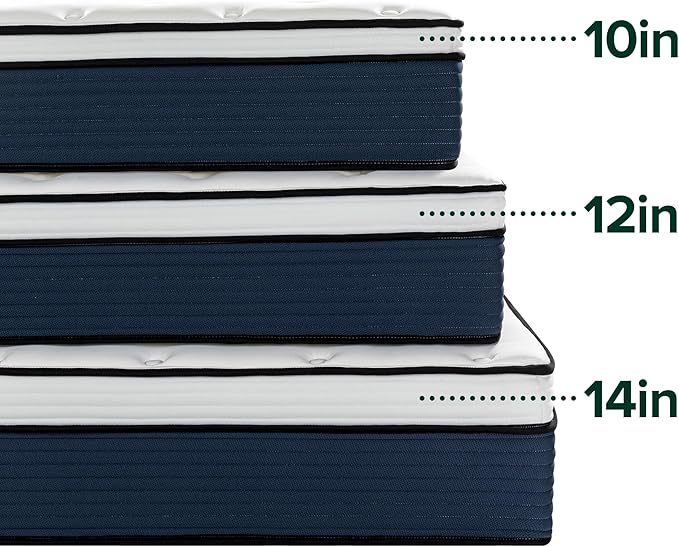 ZINUS 12 Inch Comfort Support Hybrid Mattress [New Version], King, Fiberglass Free, Medium Plush, Motion Isolation, Certified Safe Foams & Fabric, Mattress in A Box