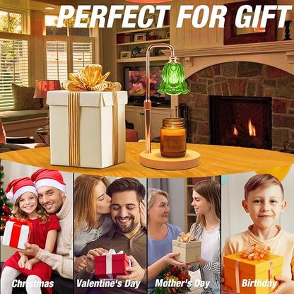 Candle Warmer Lamp with Timer and Dimmer, Electric Wax Warmers for Scented Candles with 5 Brightness Settings, Anti-Glare Lamp with Adjustable Height, Home Decor, Gift for Christmas, Birthday