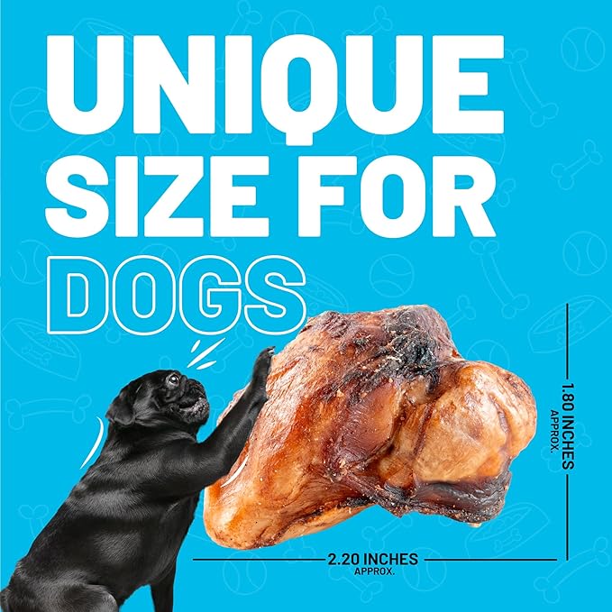 Sitka Farms Beef Knee Caps Smoked Premium Dog Bones - 25 Count - 100% Natural Long Lasting and Meaty Dog Treats Bones for Aggressive Chewers - for Small, Large and Medium Breed Dogs-Mewly Pet