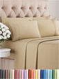 Queen 6 Piece Sheet Set - Comfy Breathable & Cooling - Soft Hotel Luxury Bedding Set with 8-16 Inch Deep Pockets - 1 Flat & 1 Fitted Sheet & 4 Pillowcases - Wrinkle Free & Easy Care - Heathered Tan