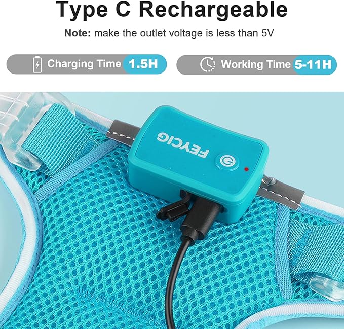 Light Up Dog Harness,Reflective Pet Harness Rechargeable,Led Dog Vest Harness for Night Walking,Adjustable Dog Safety Vest for Small Medium Large Dogs-No Pull,Blue,L-Mewly Pet