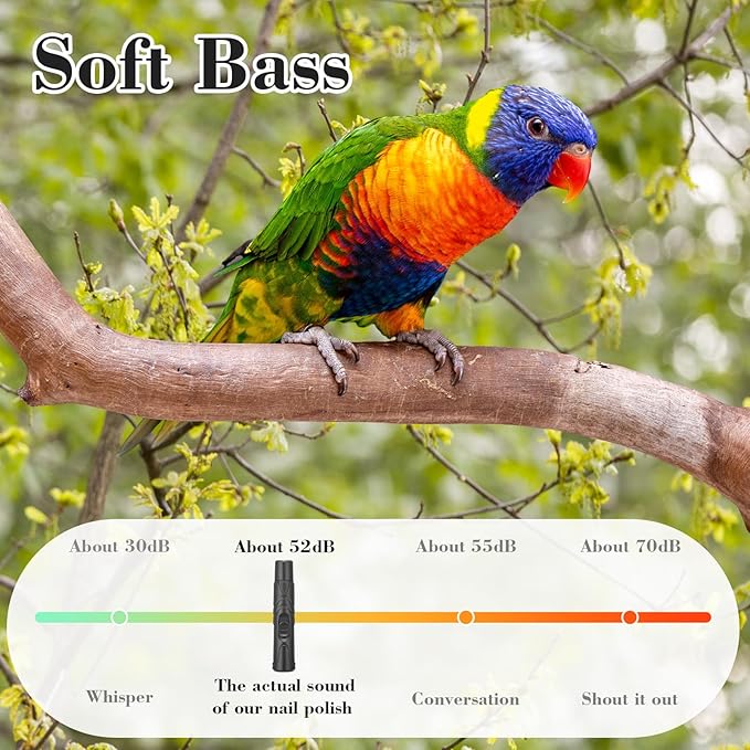 Lasnten 2 Pcs Bird Nail Grinder with Bird Nail Clipper Bird Nail Trimmer Bird Nail File with LED Lamp Grooming Tool for Bird Parrot Budgerigars Parakeets Myna Conure Finches Lovebirds (Black)-Mewly Pet