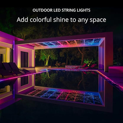 Twinkly Strings 400 LED RGB, LED Light String for in- and Outdoor, Smart LED Lights, Mappable LEDs, Compatible with Alexa and Google Home, IP44, Green Wire, 105ft