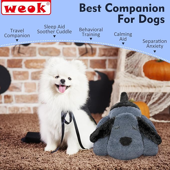 Heartbeat Dog Toy for Puppy- Heartbeat Helps for Dog Anxiety Relief and Calming Aid, Puppy Heartbeat Stuffed Animal Anxiety Calming Behavioral Aid Puppy Heartbeat Toy Sleep aid for Dogs Cats Pets-Mewly Pet