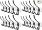 Coat Rack Wall Mount with 5 Tri Hooks, Stainless Steel 16 Inch – White & Black Matte Finish, Heavy Duty Wall Mounted Hook Rack for Coats, Hats, Towels, Scarfs, Robes, Bags, Entryway & Bathroom, 4 Pack