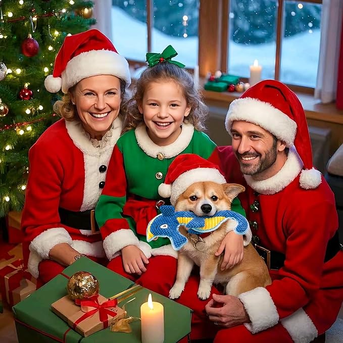 Dog Toy Squeaky Aggressive Durable Dog Toys for Dogs Chew No-Stuffed Dog Toy Interactive Hours of Fun Keep pups Busy -Green Shark,Bubble-Pressed Ultra-Soft Fabric-Mewly Pet