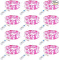 Minetom 12 Pack Pink Fairy Lights Battery Operated String Light with Timer - 7ft 20 LED Waterproof Silver Wire Firefly Light for DIY Crafts Wedding Table Centerpieces, Pink