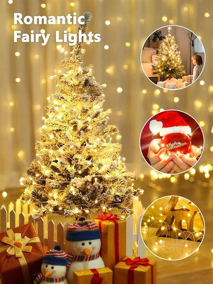 6 Pack Fairy Lights Battery Operated with Remote Control Timer, 26 FT 80 LED String Lights Outdoor Indoor, 8 Mode Twinkle Lights for Christmas Party Wedding Birthday Bedroom Decorations (Warm White)