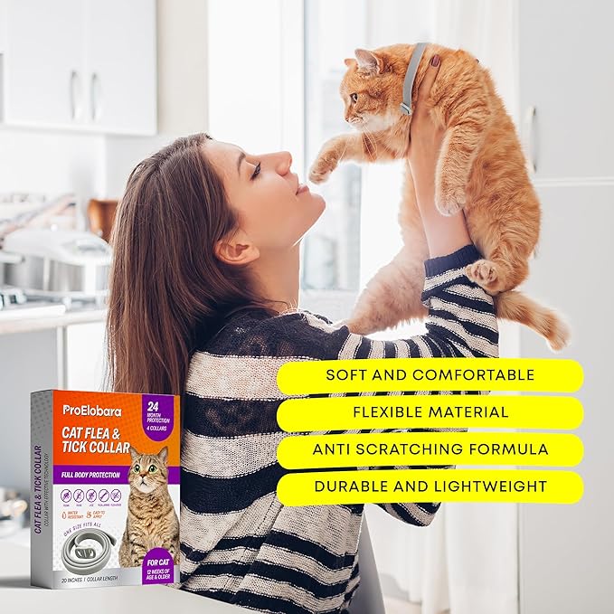 Flea and Tick Prevention Collars for Cats: Effective Pet Flea & Tick Treatment for Cats - Waterproof Adjustable Flea Tick Collars for Large & Small Cat, Outdoor Fleas Ticks Control for Kittens 4 Pack-Mewly Pet