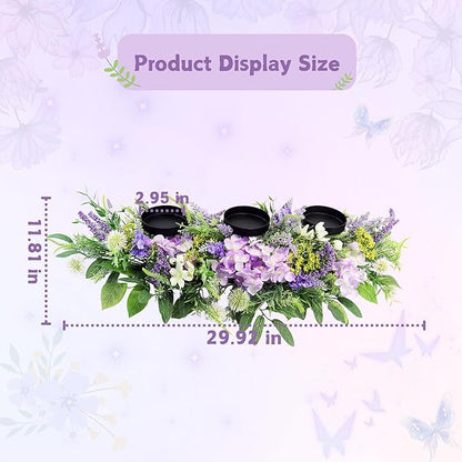 Artificial Wild Flower Candle Holder (Purple)