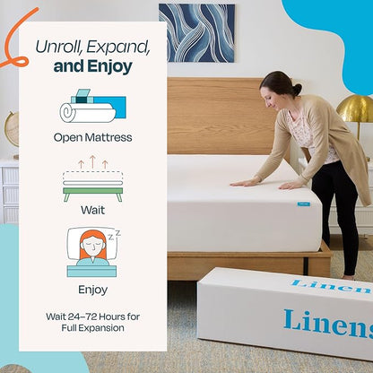 Linenspa 12 Inch Gel Infused Memory Foam Mattress – King Size – Plush - Cooling Gel - Mattress in a Box - Primary or Guest Bedroom - Pressure Relieving and Breathable – CertiPUR-US Certified