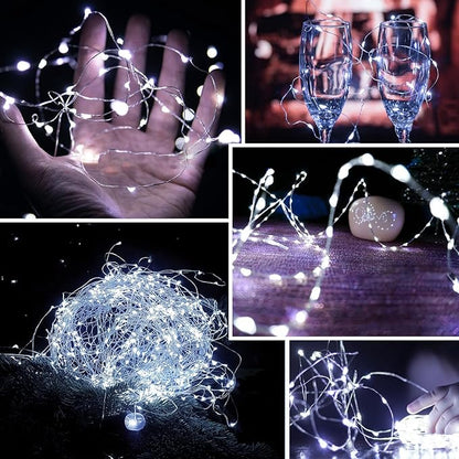 Solar String Lights Outdoor, 2-Pack Each 72FT 200 LED Solar Christmas Twinkle Lights Outside Waterproof Copper Wire with 8 Modes Solar Fairy Lights for Garden Tree Birthday Christmas Decor(Cool White)