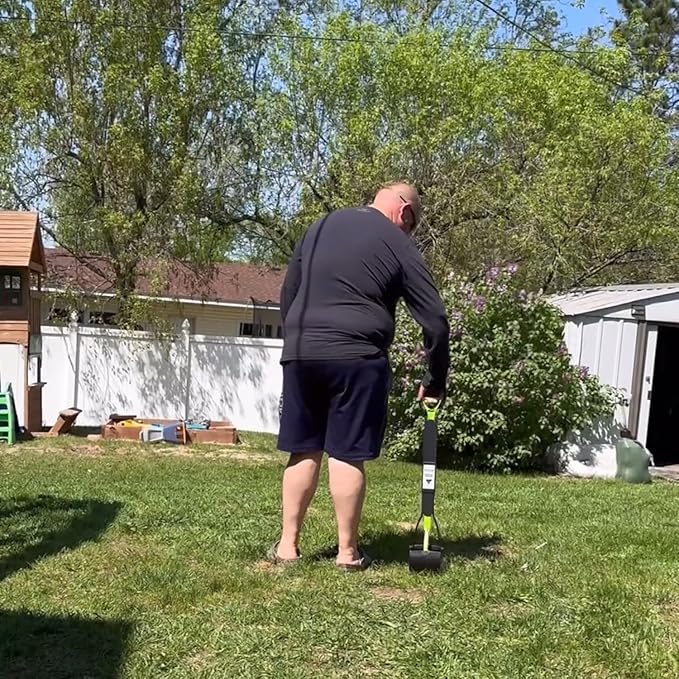 32" Pooper Scooper for Large Medium Small Dogs, Extra Long Handle Heavy Duty Poop Scoop, Foldable Dog Poop Picker Upper for Yard (Without Bag and Dispenser Attachment)-Mewly Pet