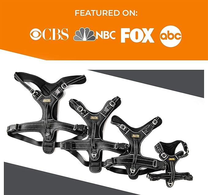 Mighty Paw Sport Harness 2.0 - Padded Canine Accessory - Adjustable Neck and Chest Straps - Enhanced Visibility with Reflective Stitching - Dog Padded Harness with Handle - Large - Black-Mewly Pet