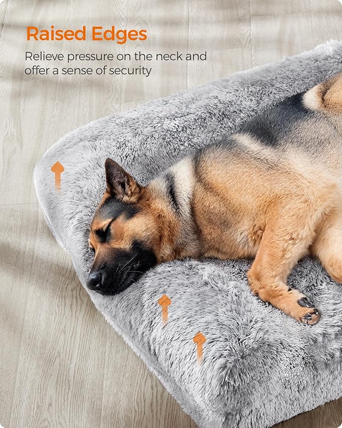 Feandrea Dog Bed, Orthopaedic Dog Sofa Bed for Large Dogs, Waterproof Ped Bed with Removable Washable Cover, 48 x 33.5 x 9.5 Inches, Gray Ombré UPGW234G01-Mewly Pet