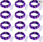 Halloween Purple Fairy String Lights: 12 Pack 7 Ft 20 LED Battery Operated Firefly Lights on Black Wire Starry Moon Lights for DIY Party Bedroom Patio