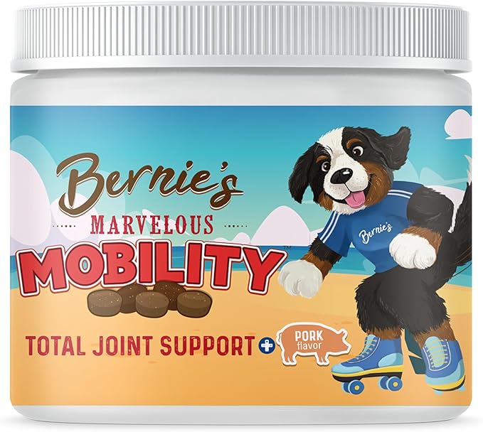 Bernie's Marvelous Mobility - Daily Total Joint Support for Dogs - 90 Soft Chews - Maintain & Rebuild Mobility, Supports Joint Tissue Health-Mewly Pet
