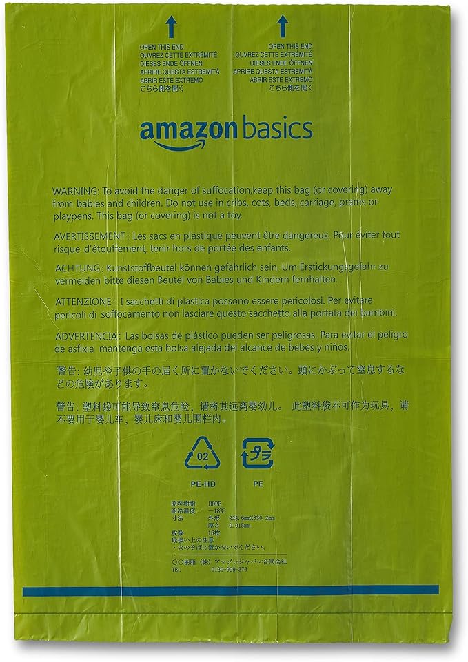 Amazon Basics Dog Poop Bags with Dispenser, 270 Count, Enhanced for Guaranteed Leakproof, Talcum Powder Scented, Includes Leash Clip-Mewly Pet
