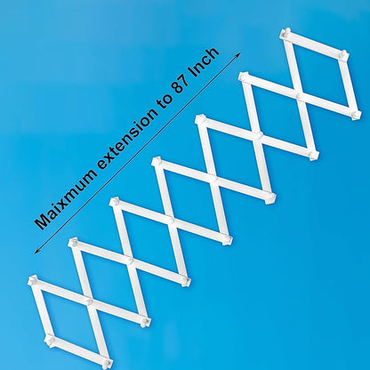 SKOLOO Accordion Wall Hanger with 22 Hooks, Modern Expandable Coat Rack Hat Rack for Wall, Solid Wooden, White
