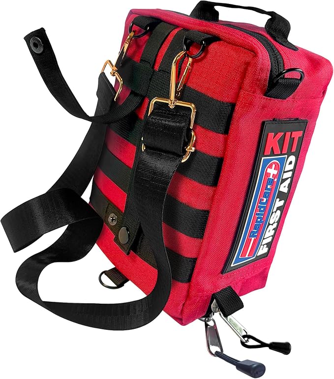 Rapid Care First Aid Kit – 300+ Piece Emergency Medical Kit with Bonus 95-Piece Travel Pack – Outdoor, Workplace, and Home Use – Color Coded & Labeled for Quick Access-Mewly Pet